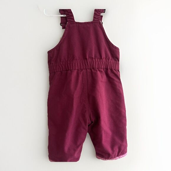 BERNE Pink Infant  Softstone Duck Insulated Bib Overalls Adj Snaps - Picture 4 of 5